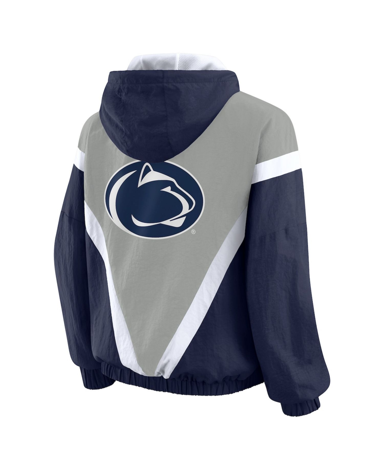 Women's Navy/Gray Penn State Nittany Lions Color block Full-Zip Hoodie Windbreaker Jacket