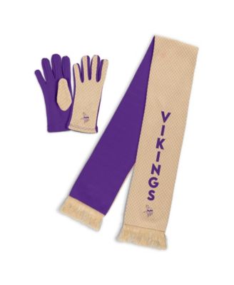 Women's Minnesota Vikings Tonal Microcheck Scarf Glove Set