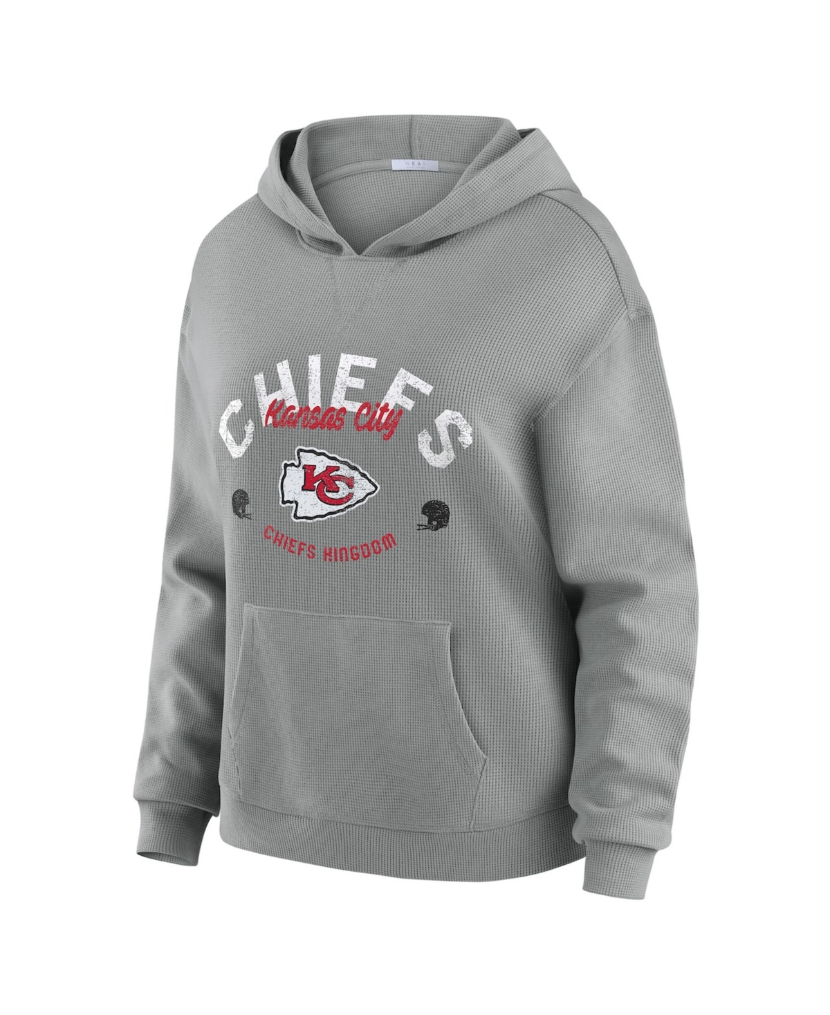 Wear by Erin Andrews Women's 2-Piece Gray Kansas City Chiefs Plus Waffle-Knit Long Sleeve Hooded Shirt & Pants Lounge Set