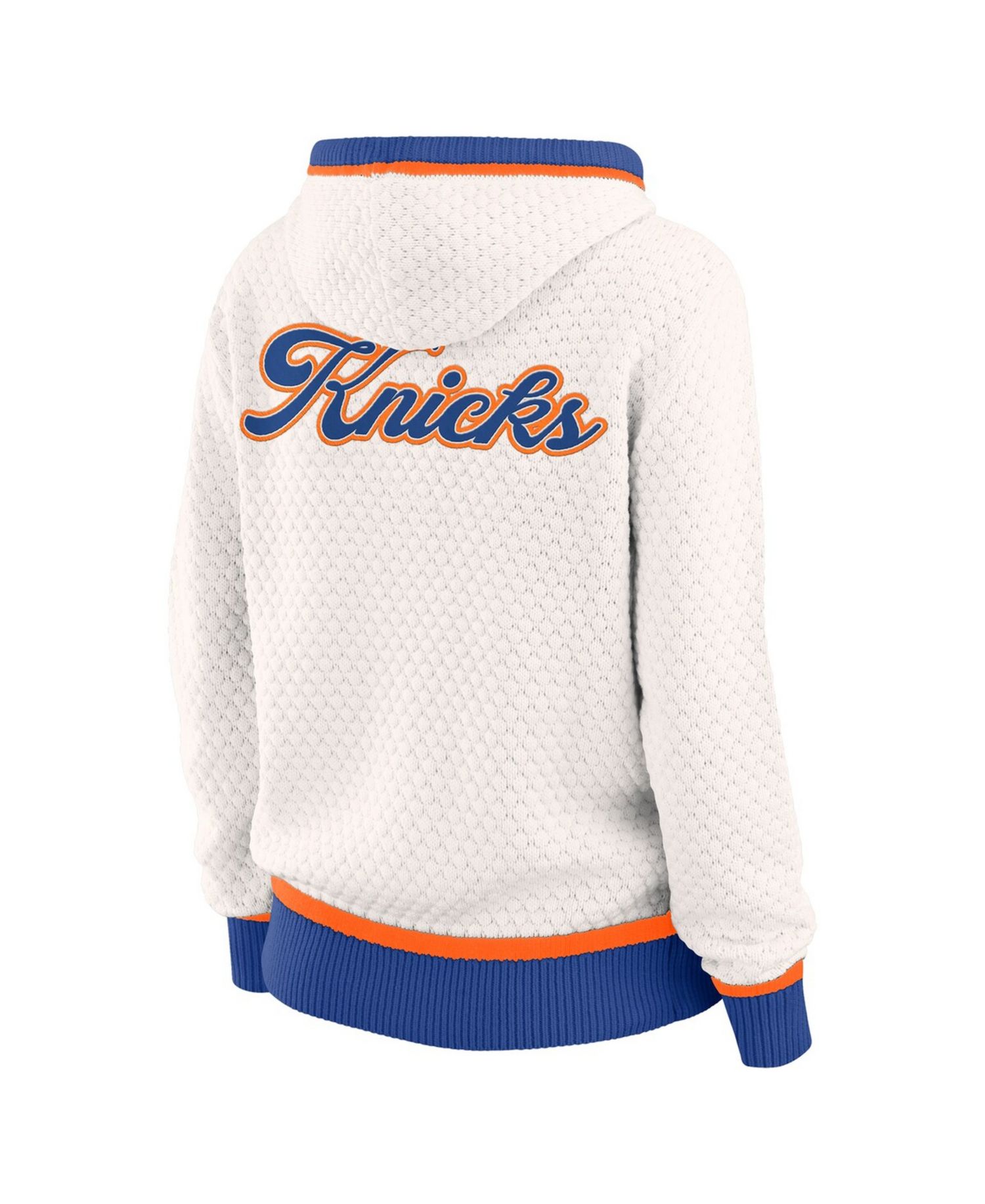 Women's Cream New York Knicks Plus Size Hoodie Sweater