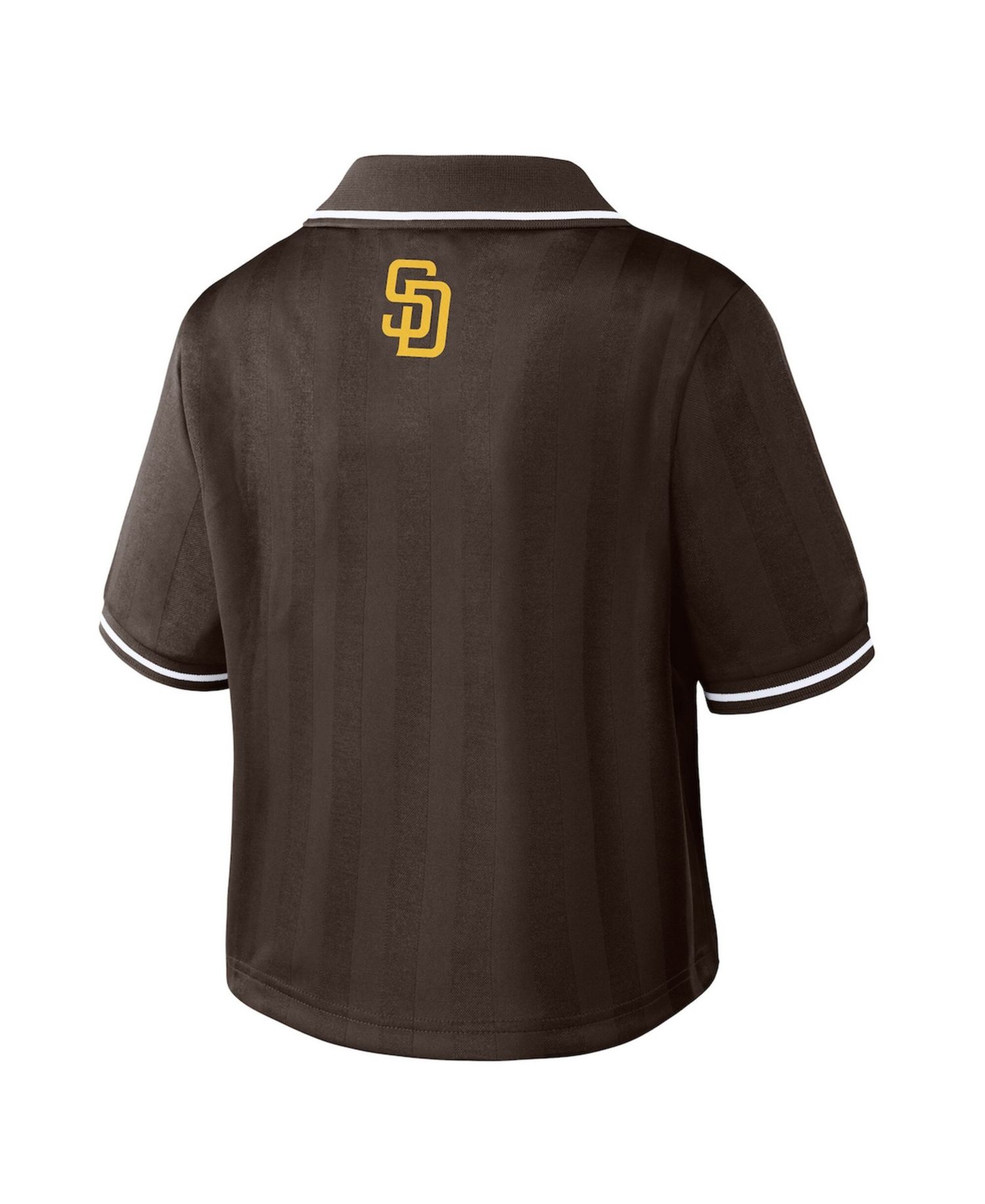 Women's Brown San Diego Padres Cropped V-Neck Polo Shirt