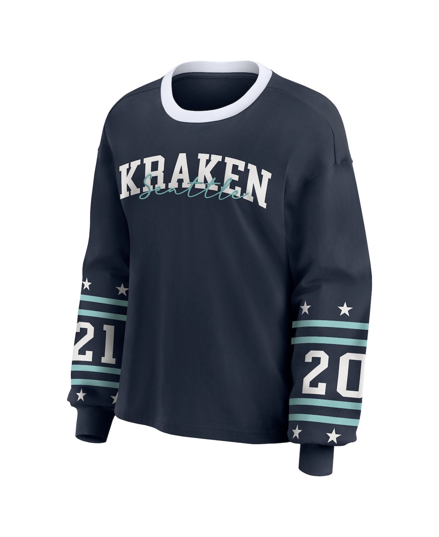 Women's Deep Sea Blue Seattle Kraken Long-Sleeve Sport T-Shirt
