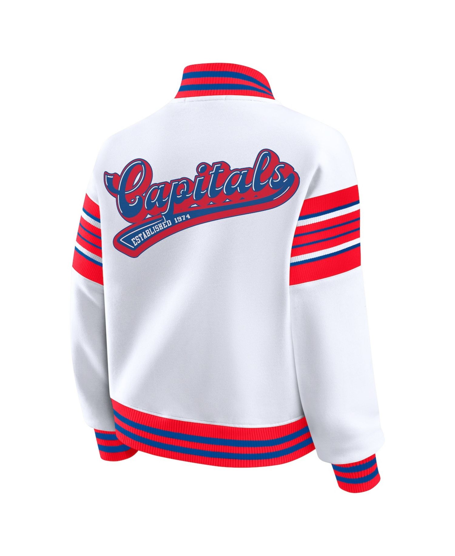 Women's White/Red Washington Capitals Full-Snap Fleece Sweatshirt Jacket
