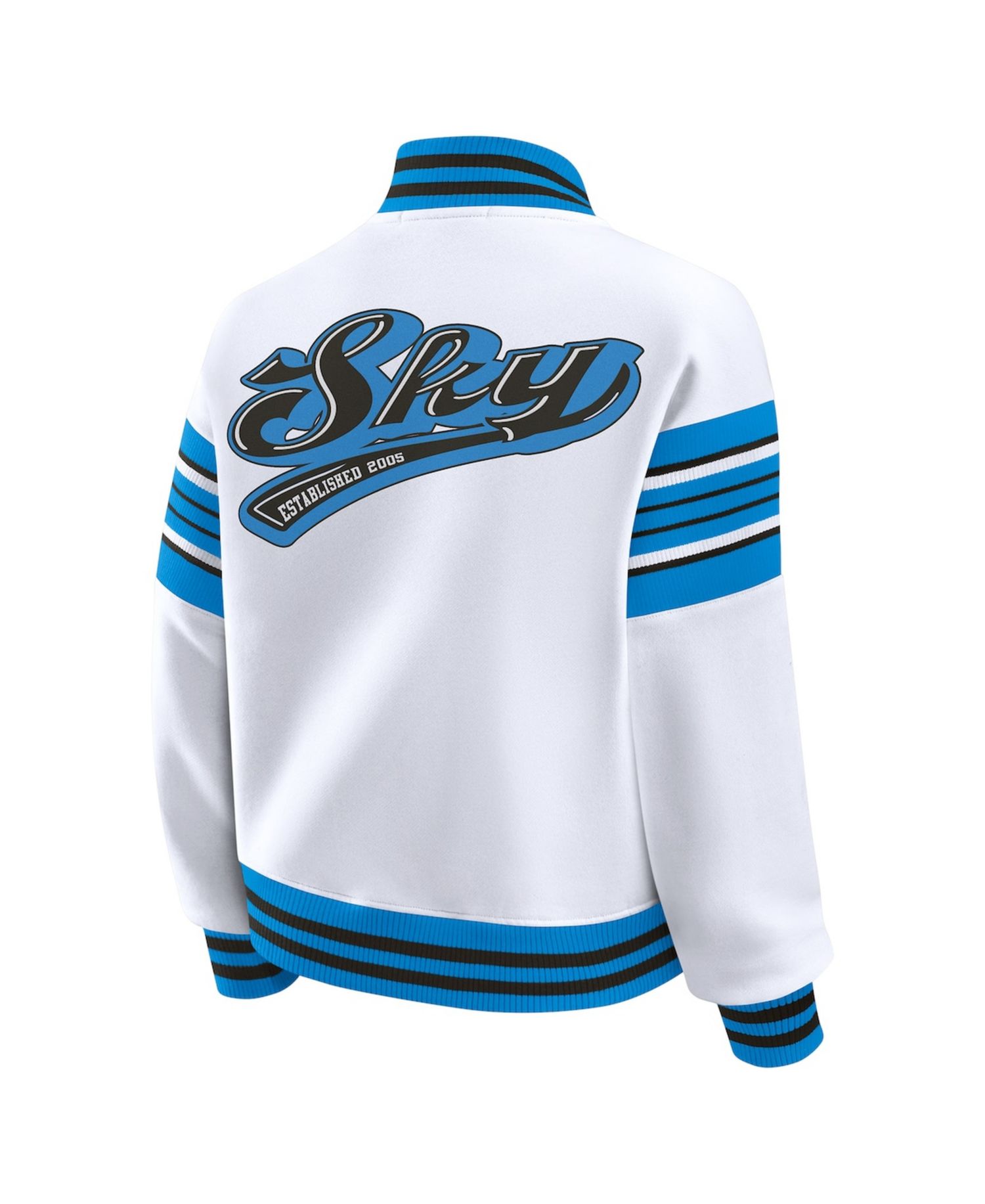 Women's White/Blue WNBA Full-Snap Fleece Sweatshirt Jacket