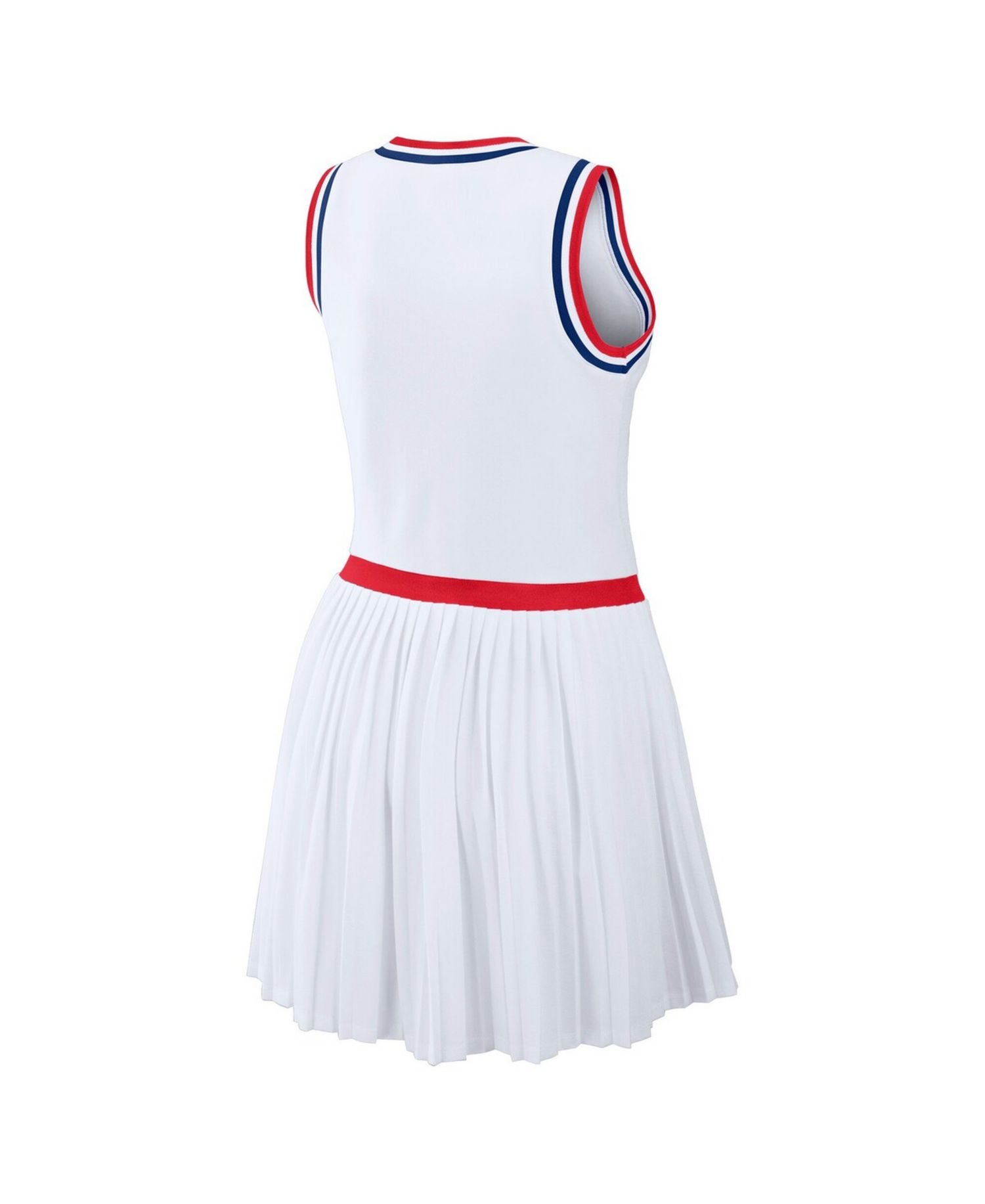 Women's White Philadelphia Phillies Zip-Front Pleated Tri-Blend Scoop Neck Tank Dress