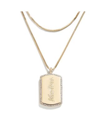 Wear by Erin Andrews x Baublebar Miami Marlins Dog Tag Necklace - Gold 44$