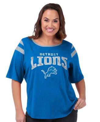Women's Royal Detroit Lions Plus Size Linebacker T-Shirt