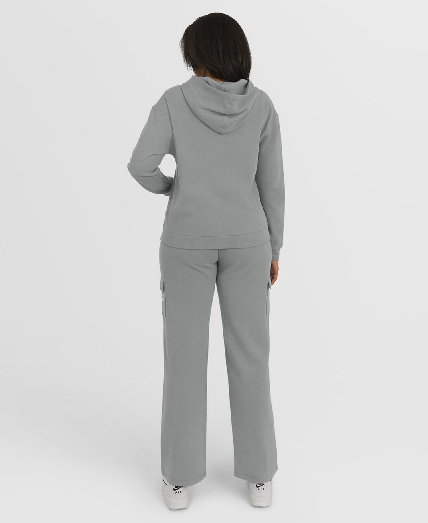 Women's Gray New York Yankees Waffle-Knit Long-Sleeve Hoodie & Lounge Pant Set