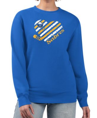 Women's Royal Buffalo Sabres Heart Graphic Pullover Sweatshirt