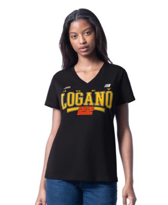 Women's Black Joey Logano Cheer Dance V-Neck T-Shirt