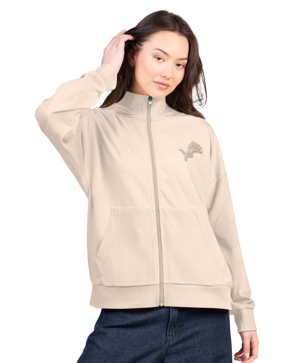 G-iii 4Her by Carl Banks Women's Tan Detroit Lions Rookie Full-Zip Hoodie