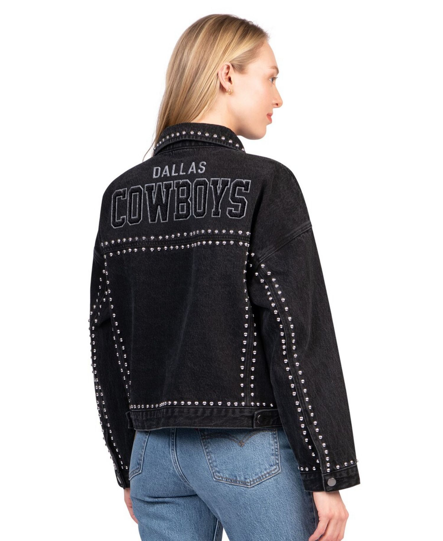 Women's Black Dallas Cowboys Pit Stop Crew II Full-Button Denim Jacket