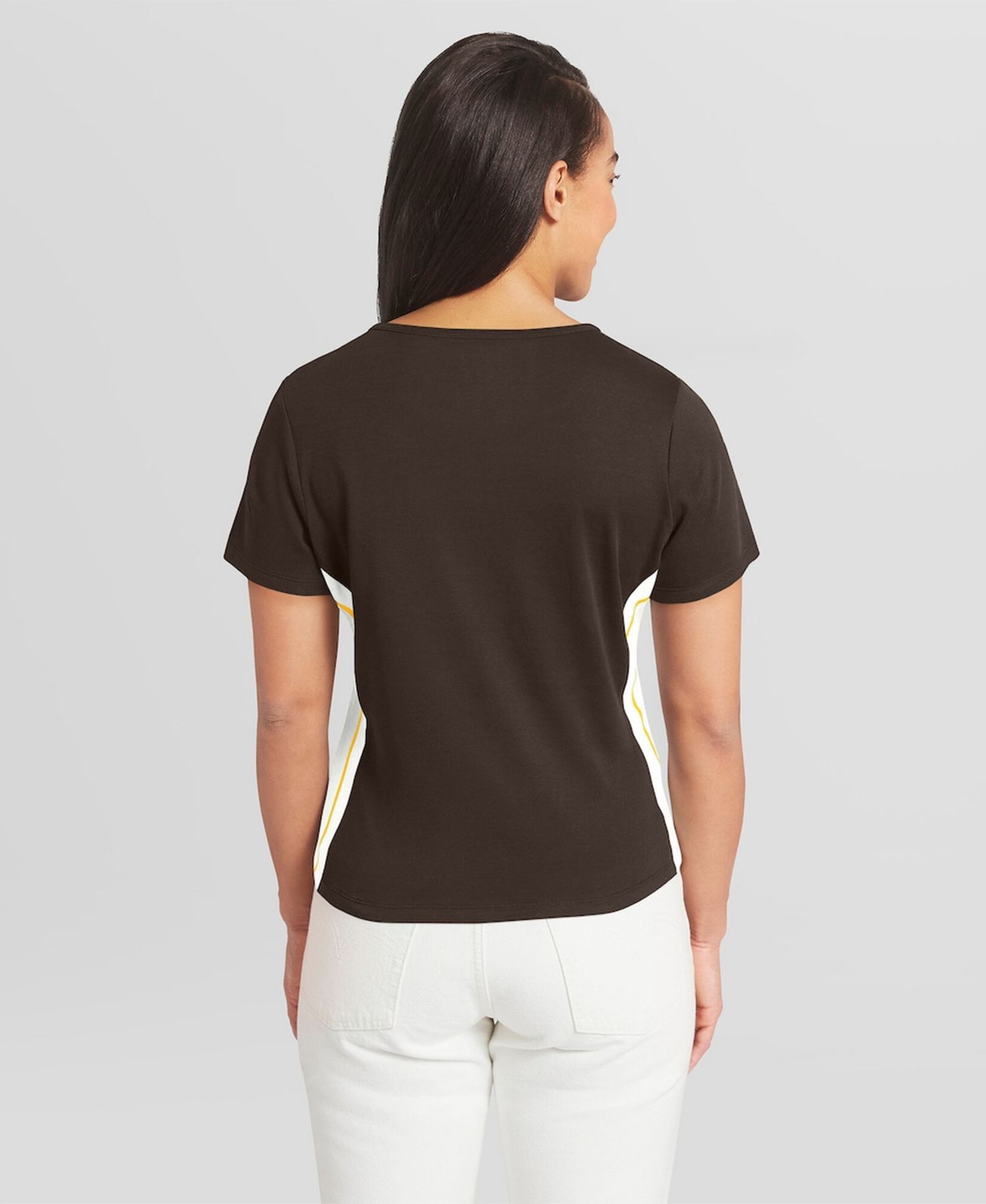 Women's Brown San Diego Padres Notch Neck Cropped T-Shirt