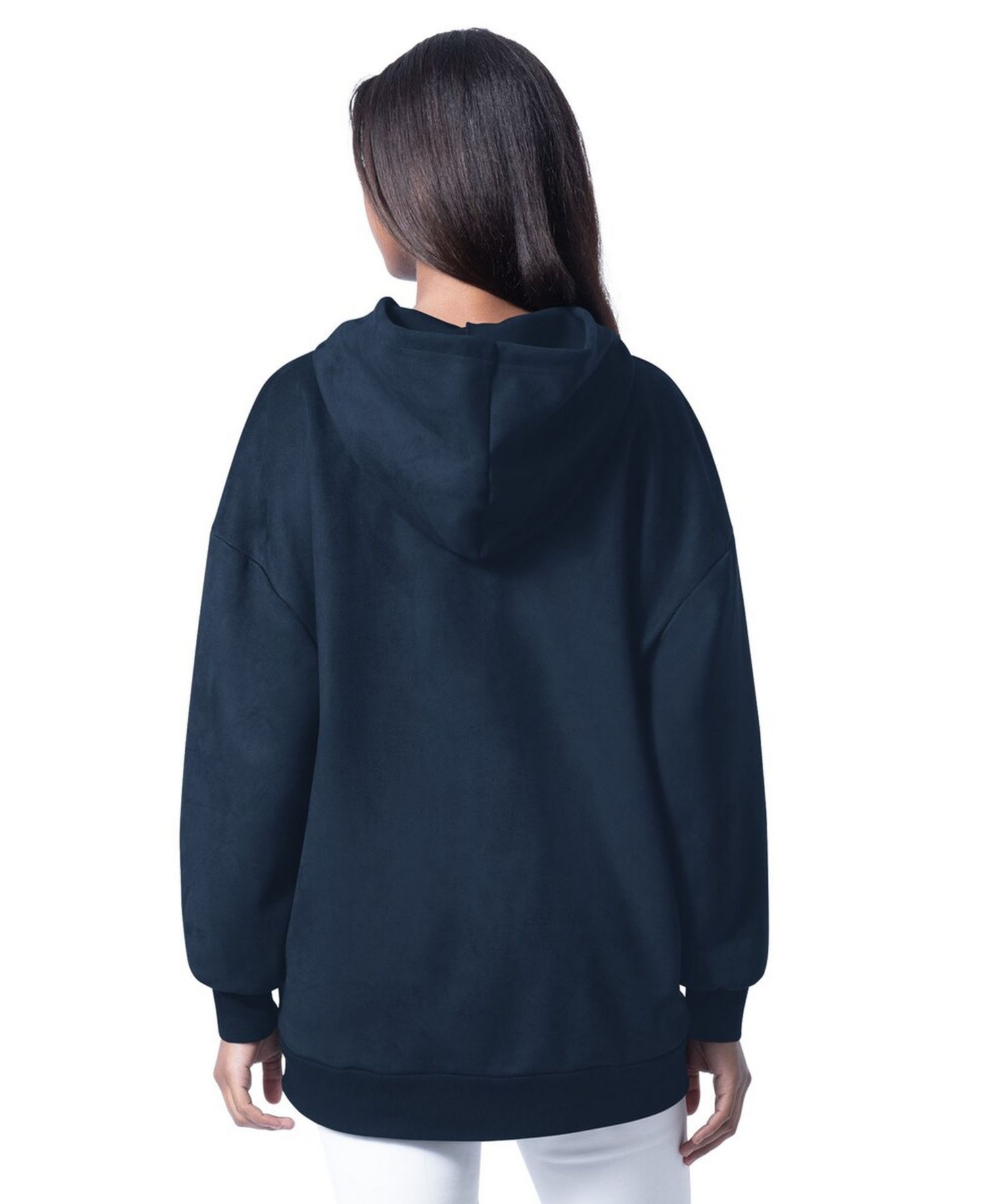 Women's Navy Dallas Cowboys Best Hitter Oversized Tunic Pullover Hoodie