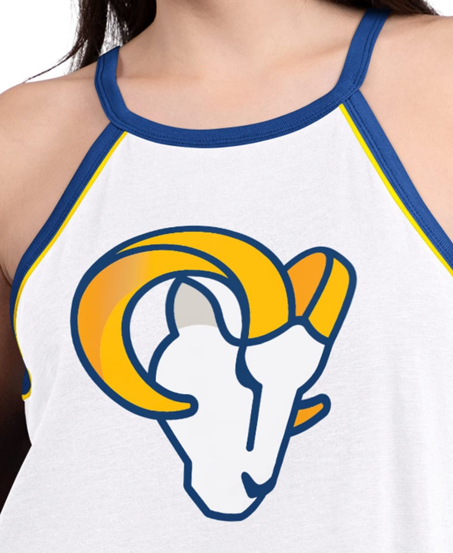 Women's White Los Angeles Rams Redemption Win Slub Tank Top