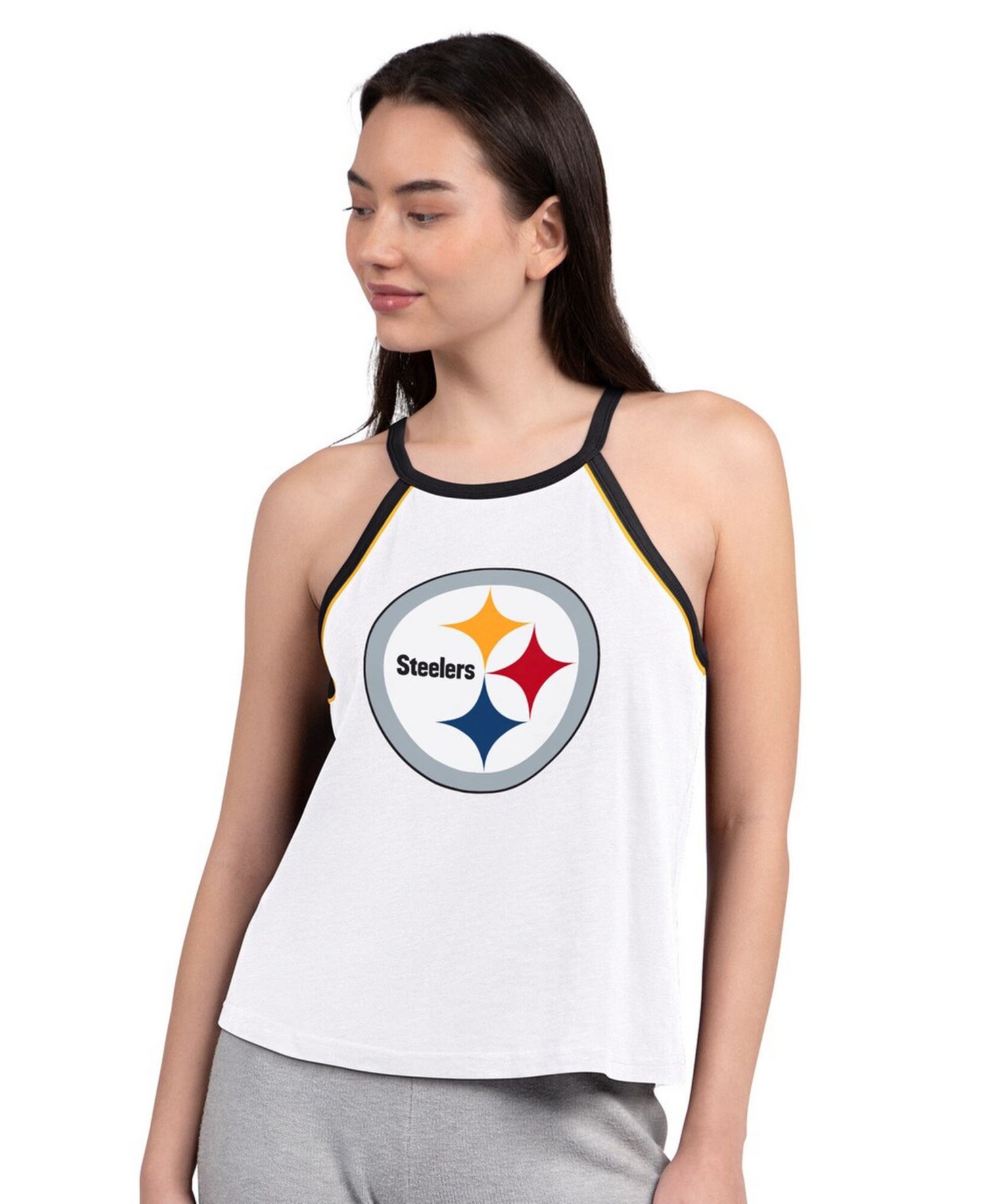 Women's White Pittsburgh Steelers Redemption Win Slub Tank Top