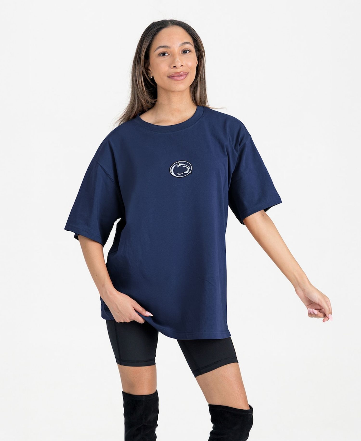 Women's Navy Penn State Nittany Lions Oversized Back at Ya T-Shirt