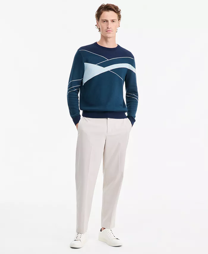 Men's Cotton Colorblocked Crewneck Sweater - thumbnail 3