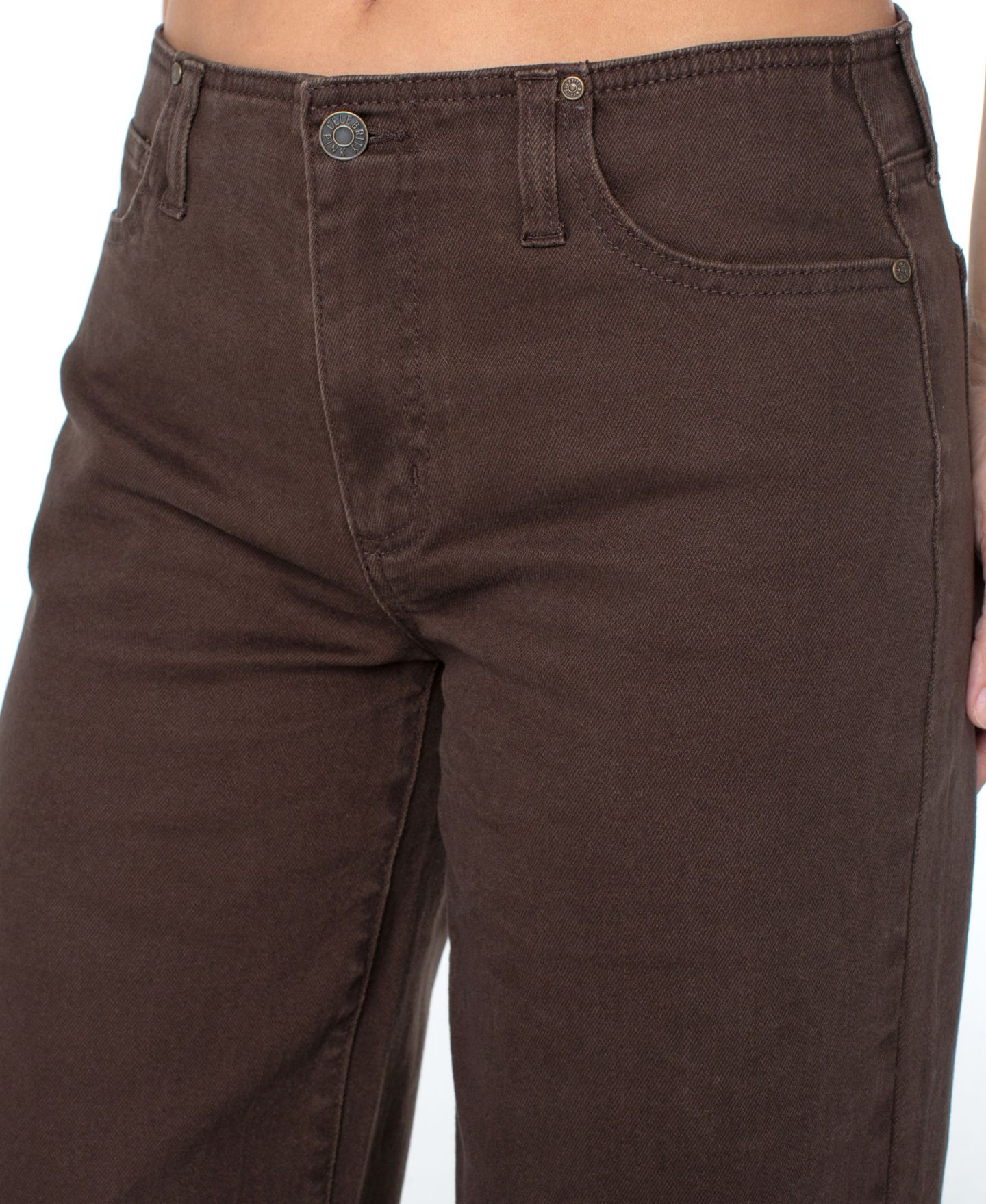 Женские джинсы Celebrity Pink Juniors' No-Waist Mid-Rise Baggy, цвет: Коричневый — фото 5