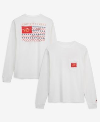 Men's White 152nd&nbsp;Kentucky Derby American Flag Long Sleeve Pocket T-Shirt