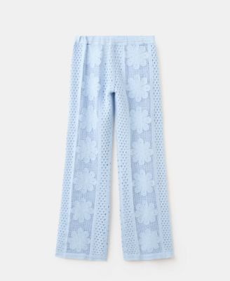 Women's Openwork Embroidery Straight-Leg Pants