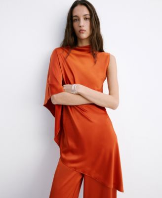 Women's Asymmetric Satin Blouse