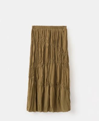 Women's Bead Details Shirred Skirt