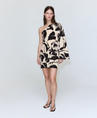 mango short asymmetrical dress Asymmetrical draped short dress