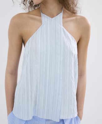 Women's Striped Crossover Top