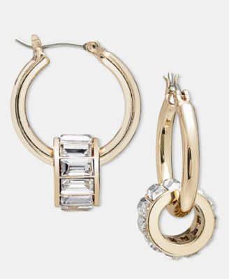 Glass Drop Hoop Earrings