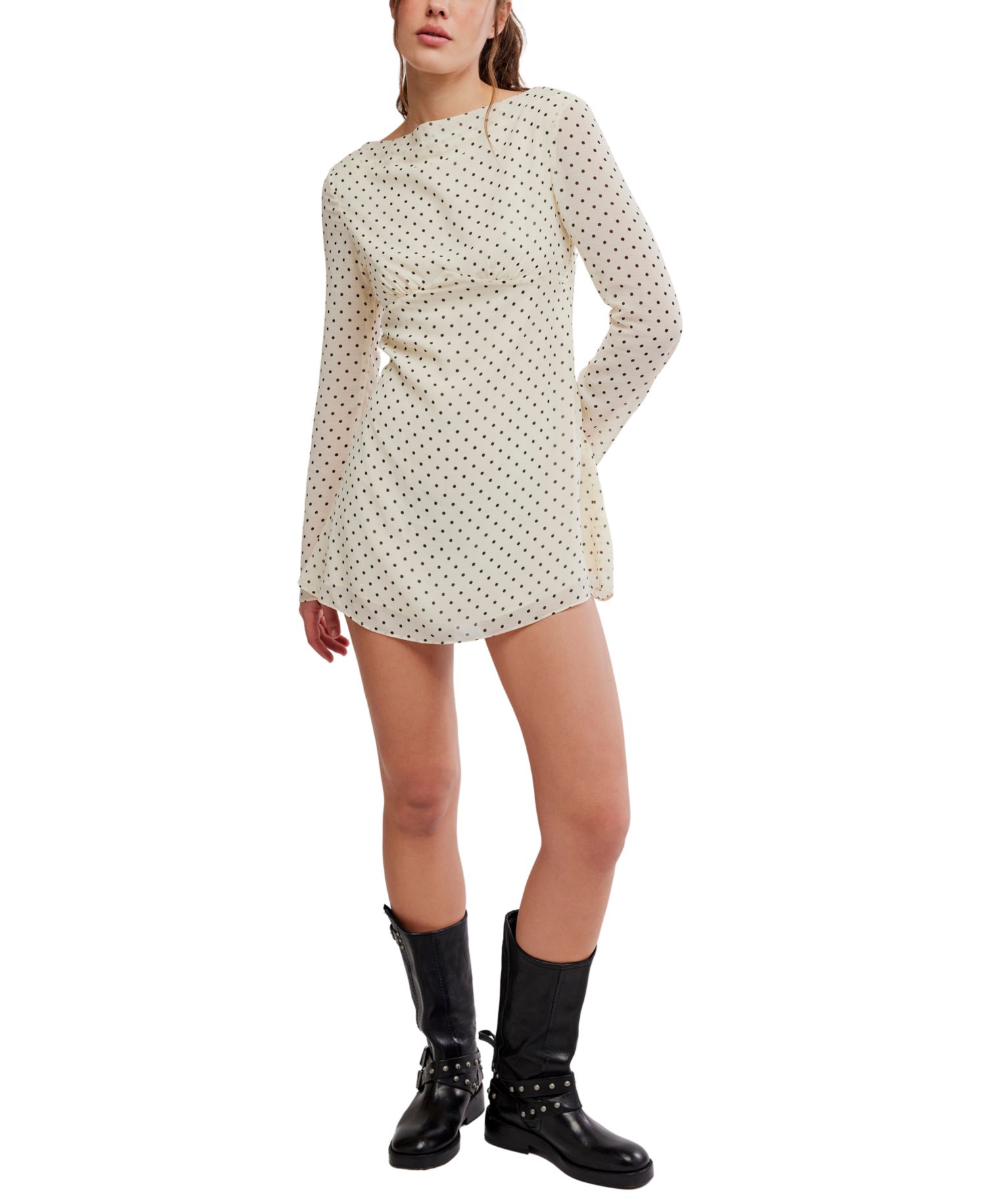 Women's Jolie Boat Neck Printed Mini Dress
