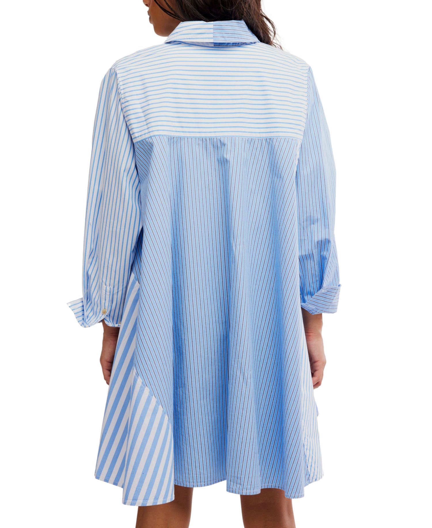 Women's Oxford Club Collared Neck Mini Shirt-Dress
