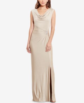 Lauren Ralph Lauren - Metallic Brooch Gown