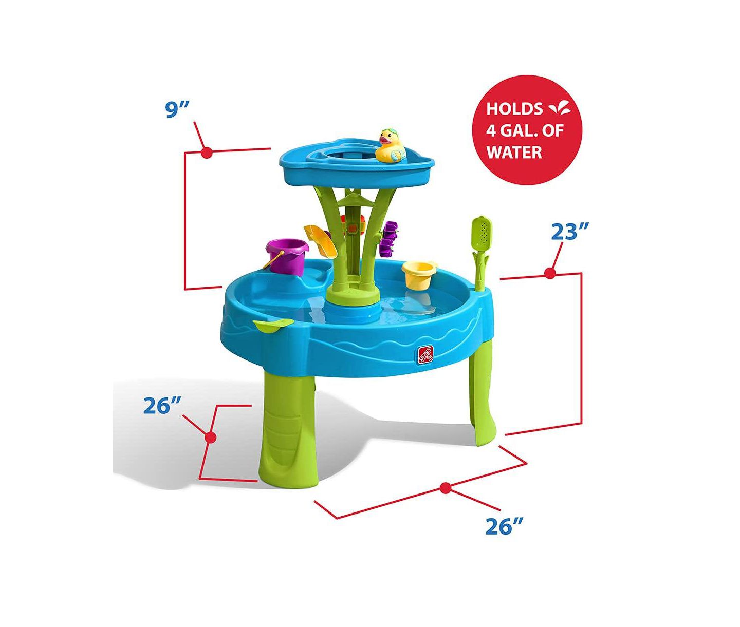 Детские игрушки GNUADZ Summer Showers 22.5" H Rain Shower Water Table with 8-Piece Stem Toy Set, 4 Gallons, Ages 5+, цвет: Open Miscellaneous — фото 2