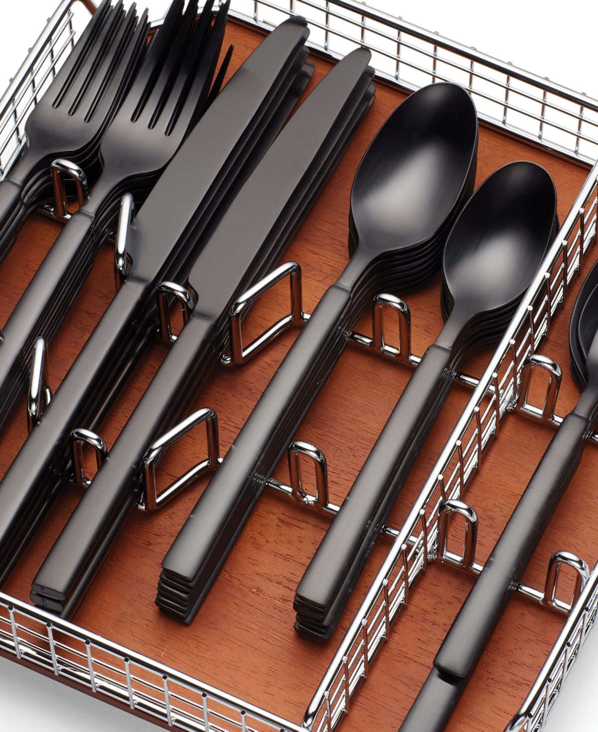 Cambridge Silversmiths Gailann Black Satin 20-Piece Flatware Set