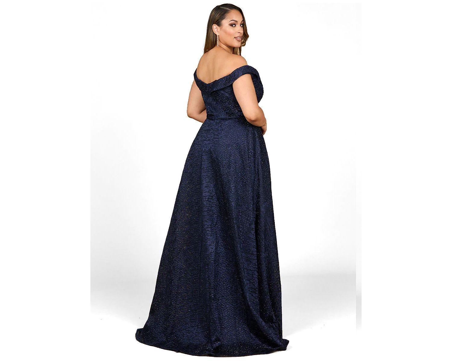Women's Tonal Beaded Off Shoulder BalL Gown