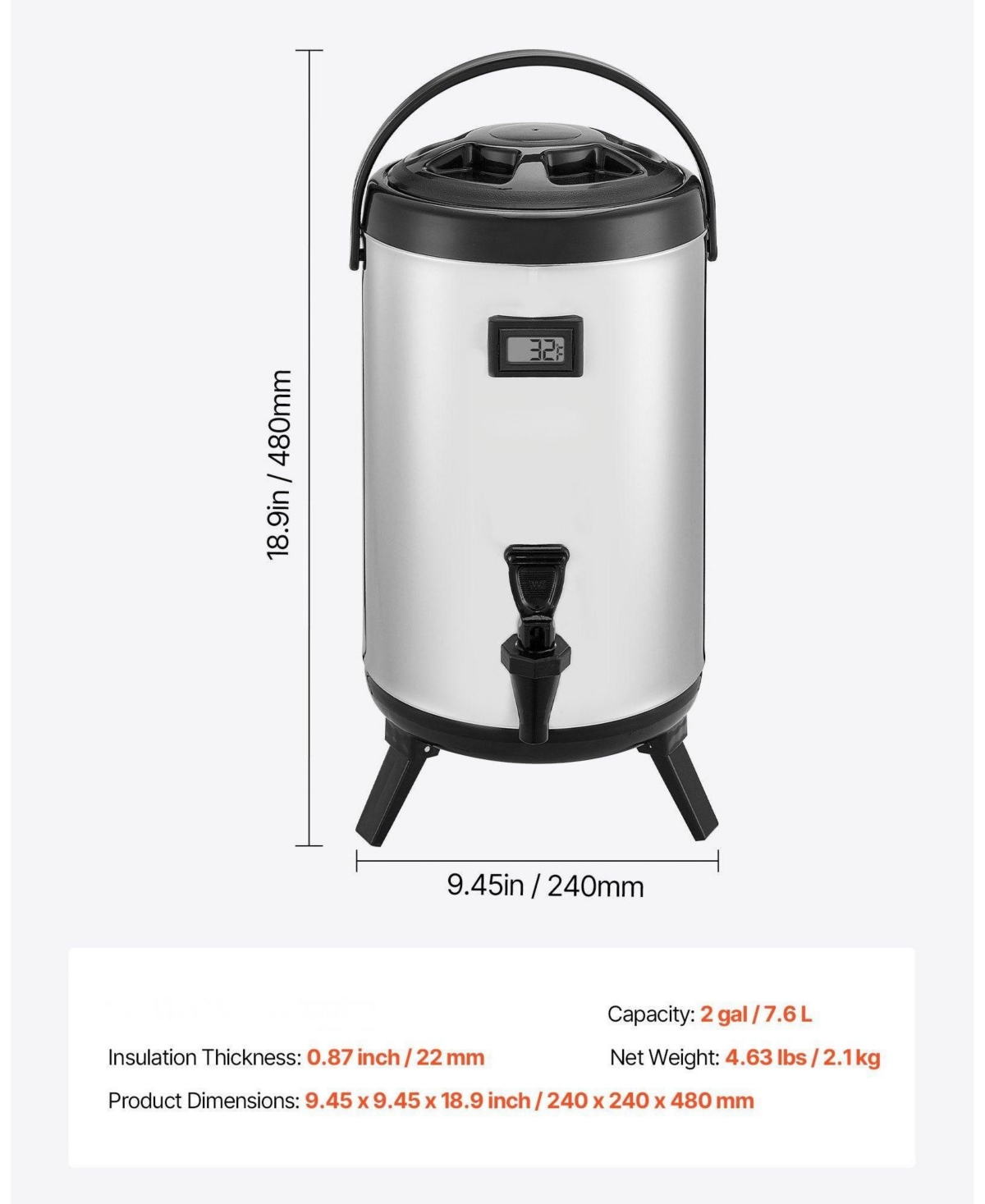 Cozito Insulated Beverage Dispenser