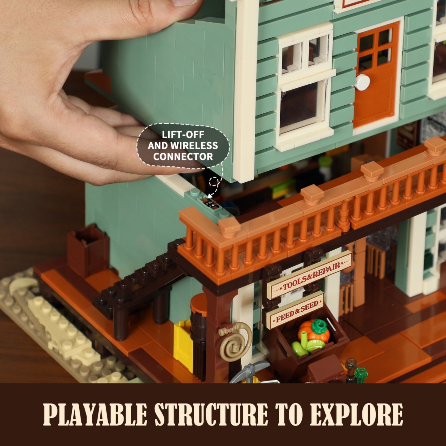 Детский конструктор Lumibricks Old West General Store 1895-Piece Building Set, Ages 16+ — фото 9