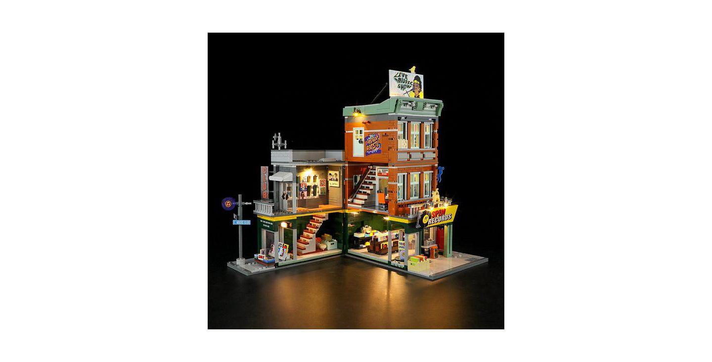 Детский конструктор Lumibricks Record Store Street Fusion 1980-Piece LED Lighting Building Set, Ages 11 & Up — фото 2