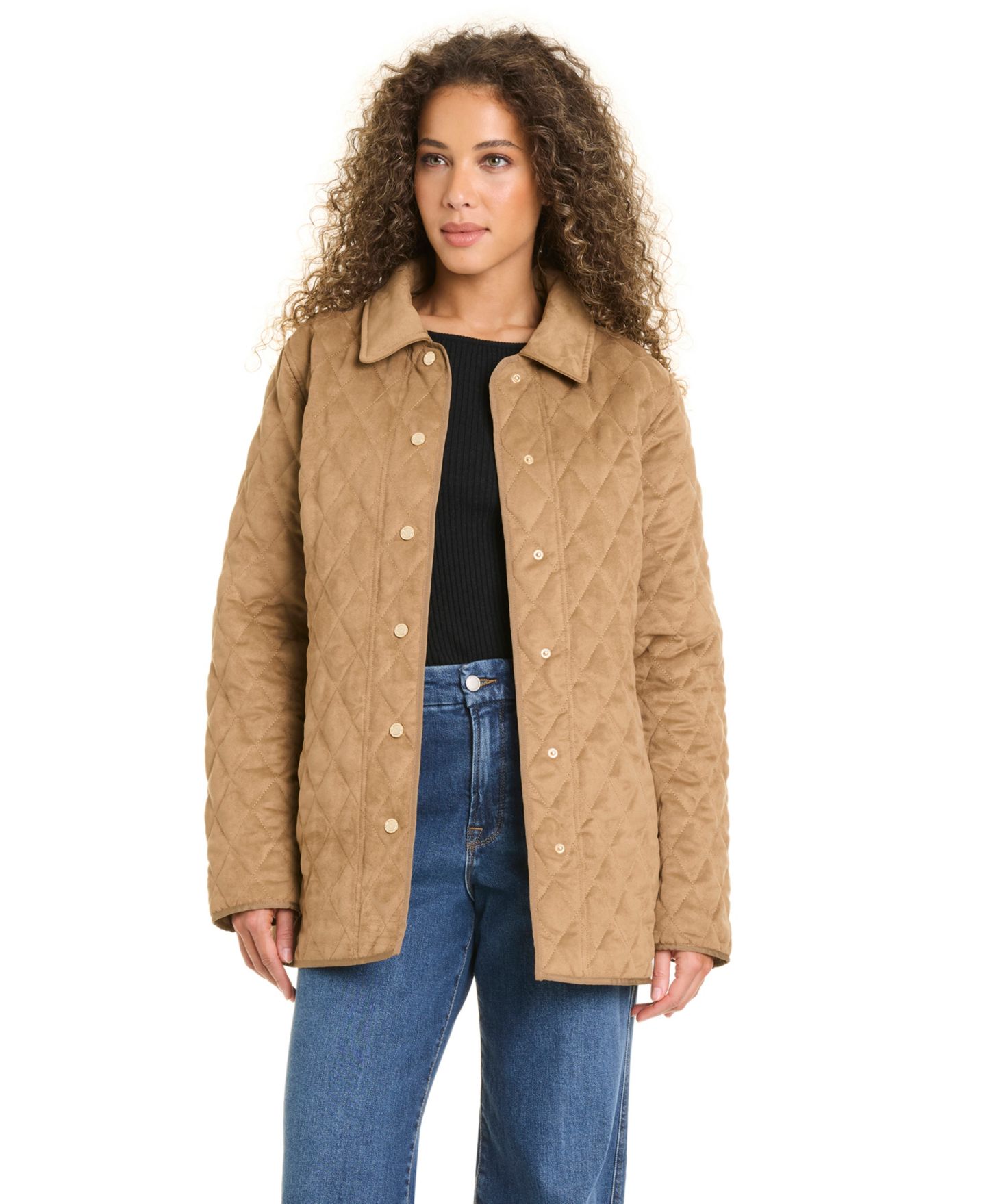 Женское пальто Jones New York Faux Sude Quilted, цвет: Какао мокко — фото 3
