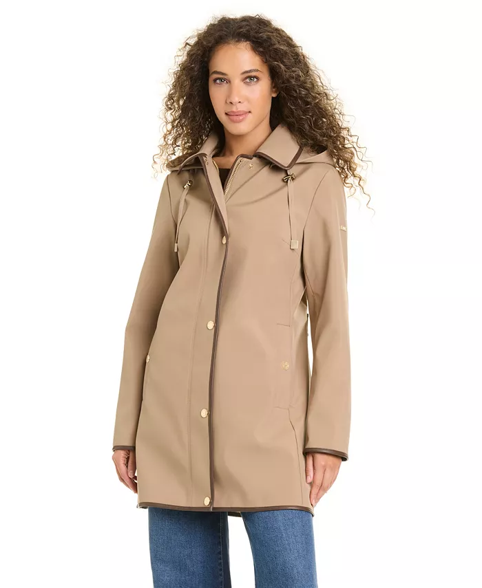Women's Zip-Up Buttoned Softshell Coat - thumbnail 2