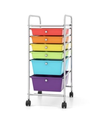 6-Drawer Rolling Storage Cart Organizer with 4 Casters for Home Office