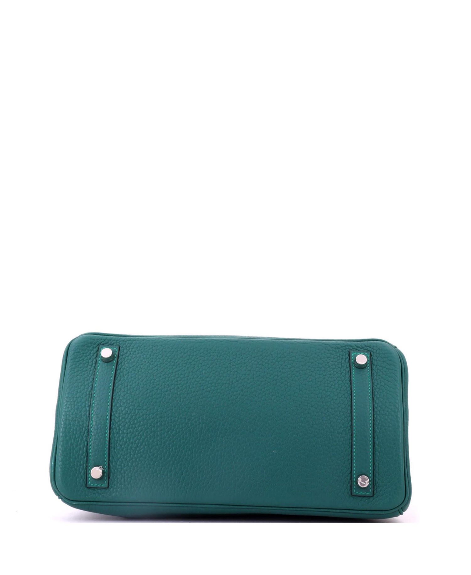 Birkin 30 Handbag Green Clemence with Palladium Hardware