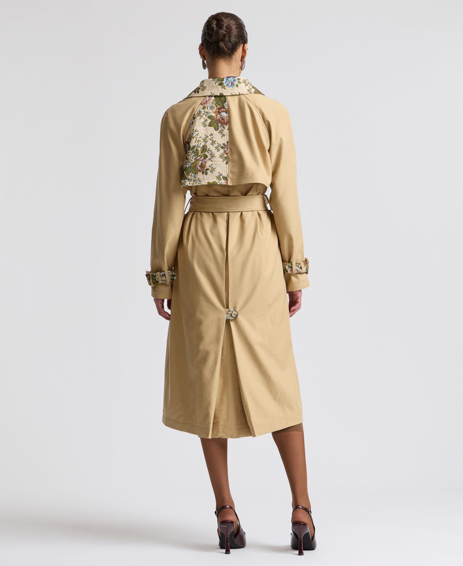 Women's Combo Belted Trench Coat