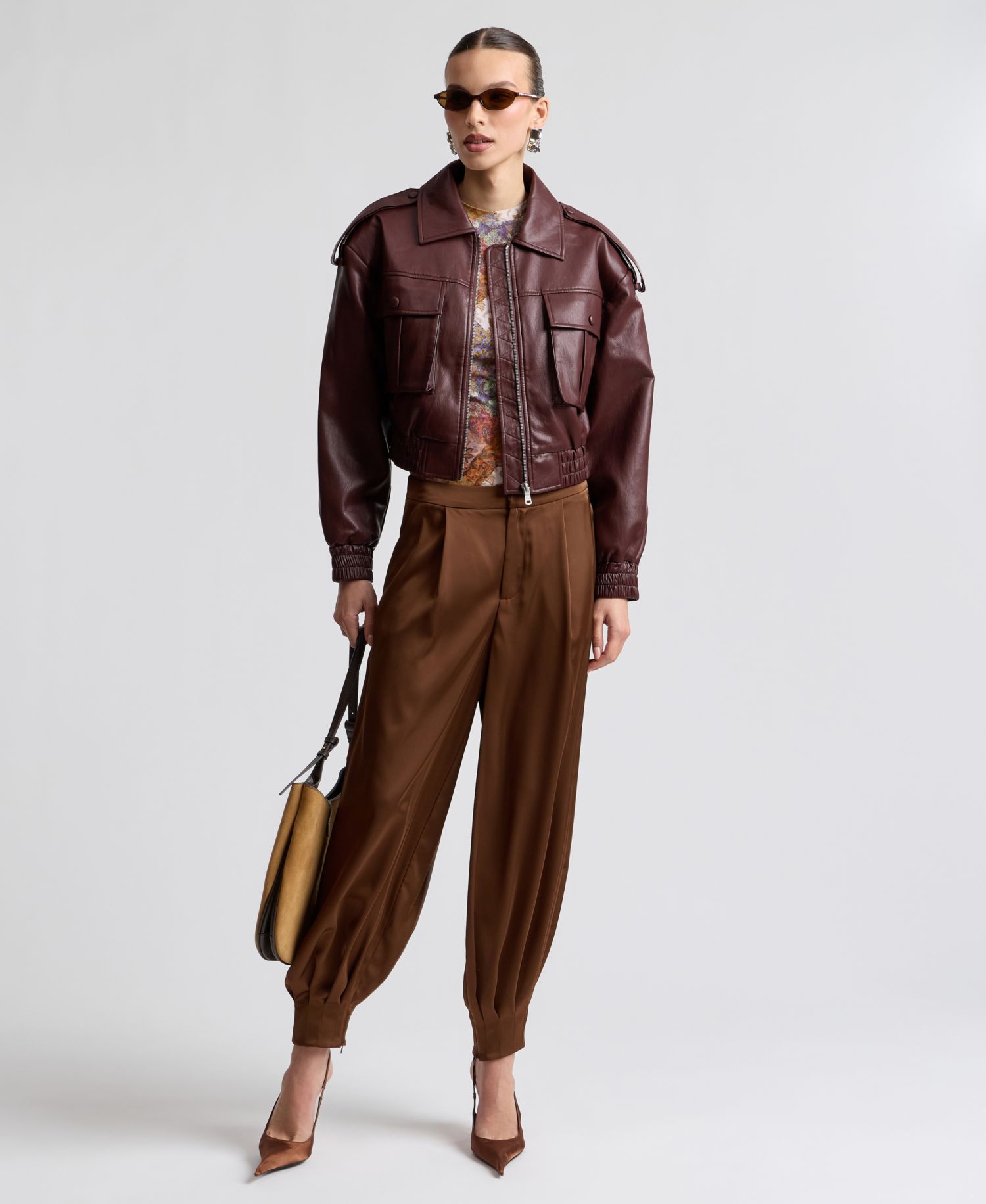 Women's Oversized Faux Leather Jacket