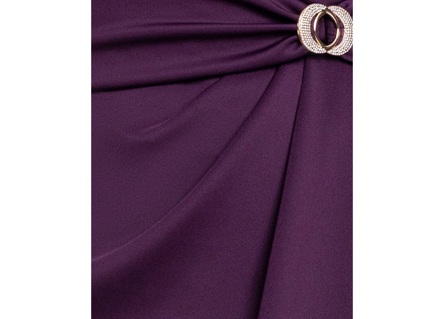 Plus Size Asymmetrical Off-The-Shoulder Gown Dress