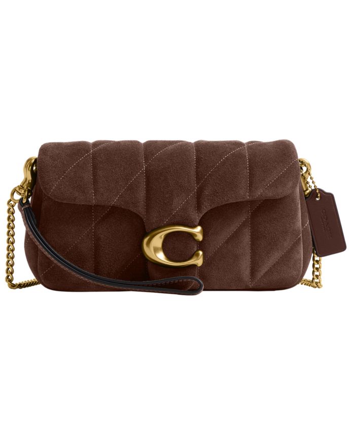 COACH Quilted Tabby Mini Suede Crossbody Handbag 19