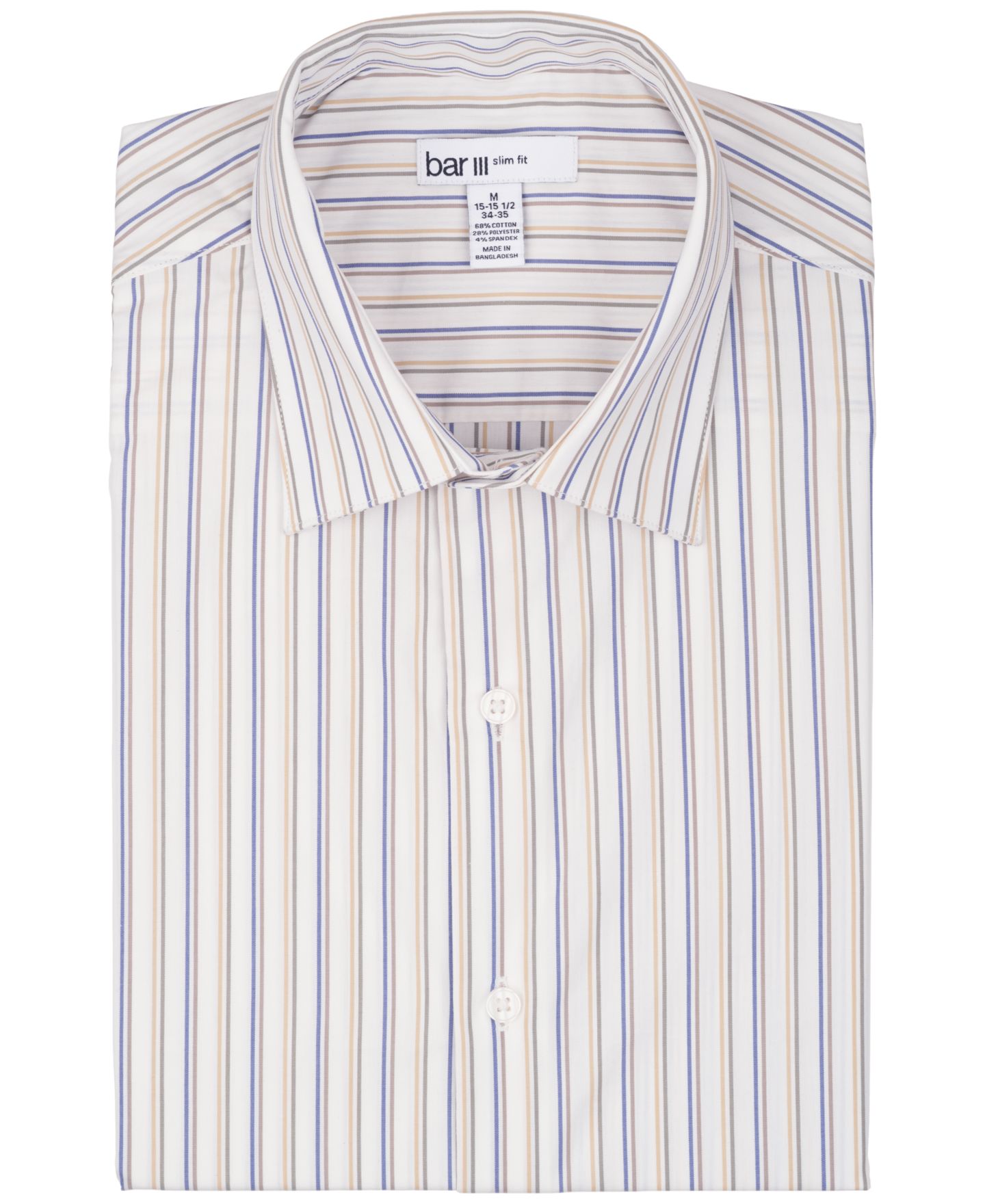 Мужская рубашка Bar III Harvest Stripe Slim-Fit Stretch Spread Collar Dress Shirt, цвет: Рыжевато-коричневый — фото 5