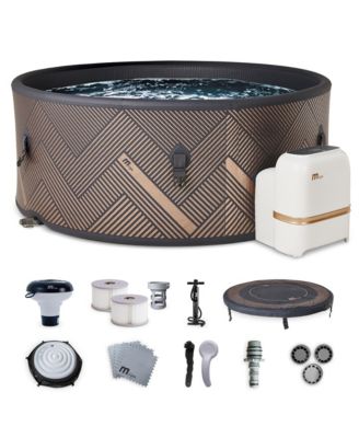 Round Inflatable Bubble Massage Spa, 4 to 6 Person Outdoor Hot Tub, Mono