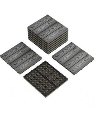 9-Pack Waterproof Interlocking Patio Flooring Composite Deck Tiles for Indoor and Outdoor Use